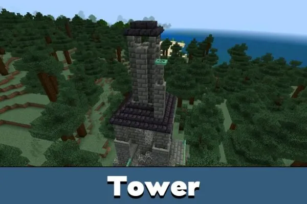 Tower from New Structures Mod for Minecraft Bedrock