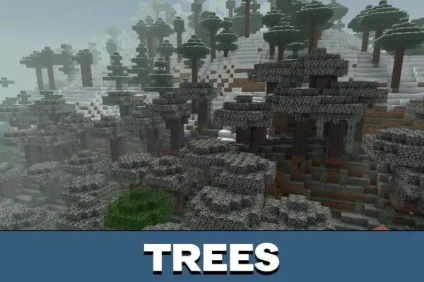 Trees from Dark Fantasy Texture Pack for Minecraft PE