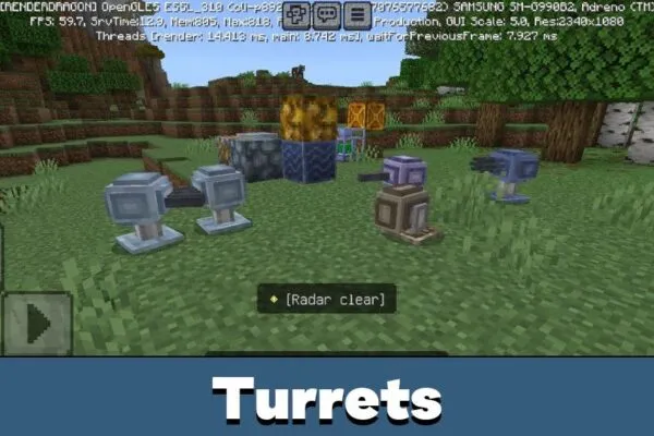 Turrets from Neo Ecoligical Craft Mod for Minecraft PE