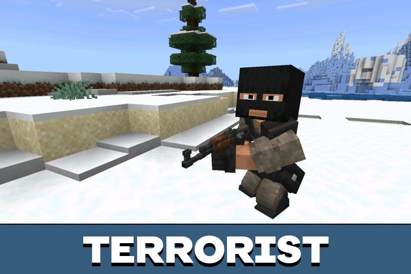 Download Terrorist Mod for Minecraft PE – Tactical NPC Combat Addon