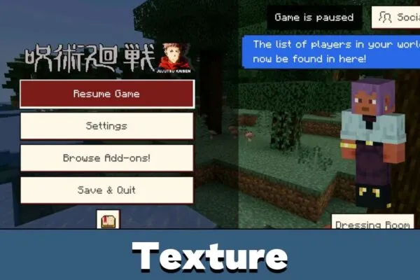 Texture from Jujutsu Kaisen Mod for Minecraft PE