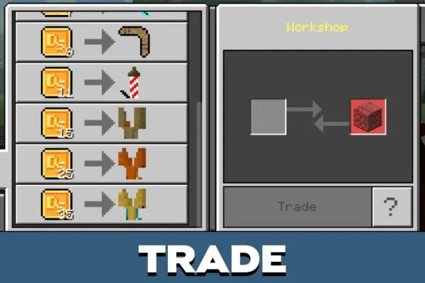 Trade from Toys and Monsters Mod for Minecraft PE