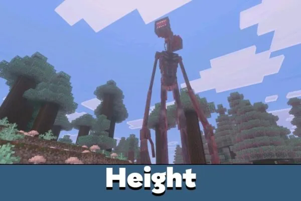 Height from Siren Head Mod for Minecraft Bedrock