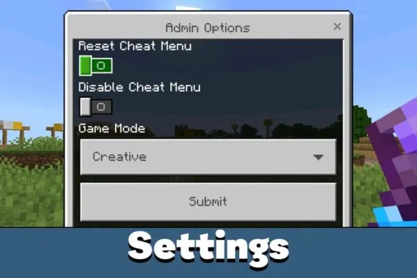 Settings from Creative Cheat for Minecraft PE