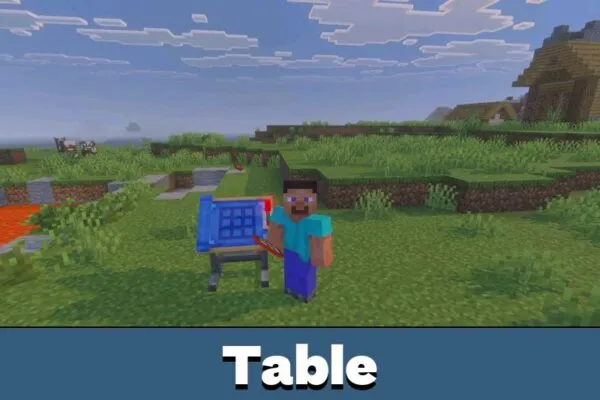 Table from Redstone Mod for Minecraft Bedrock