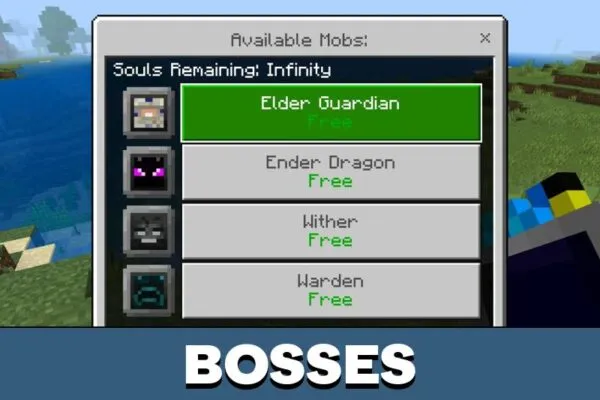 Bosses from Be a Mob Mod for Minecraft PE