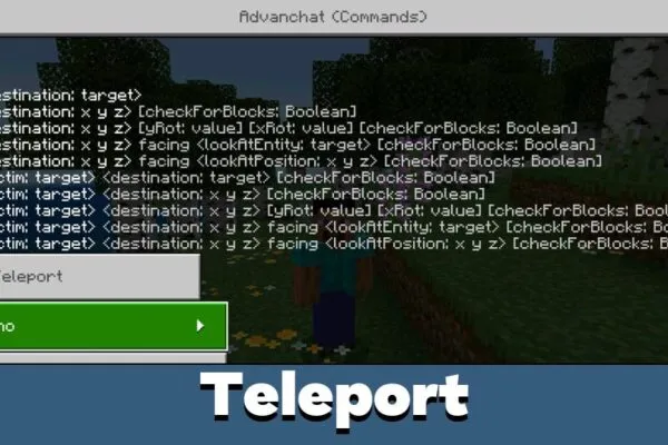 Teleport from Buttons Cheat for Minecraft PE