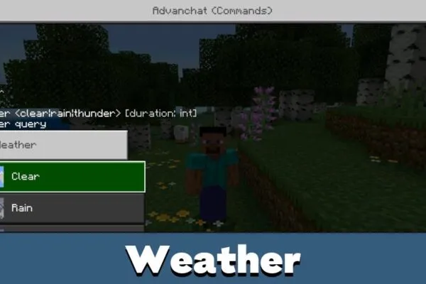 Weather from Buttons Cheat for Minecraft PE
