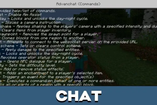Chat from Buttons Cheat for Minecraft PE