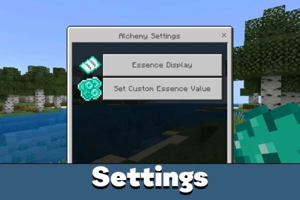 Settings from Alchemy mod for Minecraft PE