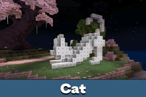 Cat from Color By Numbers mod for Minecraft PE
