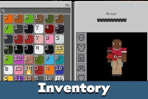 Inventory from Color By Numbers mod for Minecraft PE