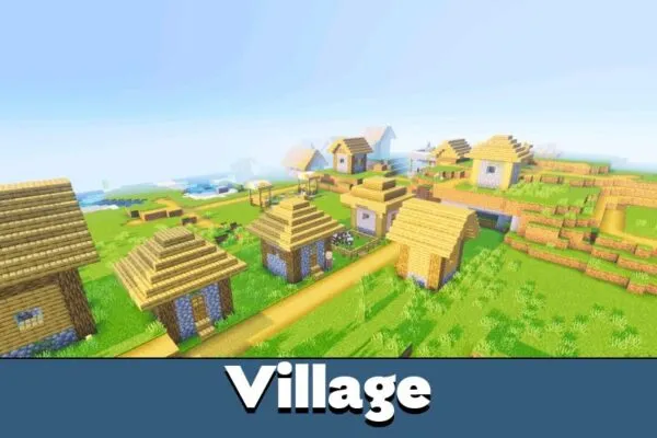 Village from Newb Lumina Shader for Minecraft PE