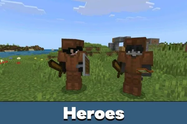 Heroes from AI Player mod for Minecraft PE