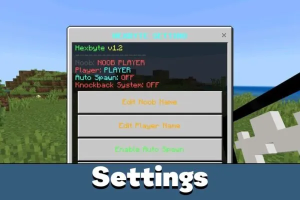 Settings from AI Player mod for Minecraft PE