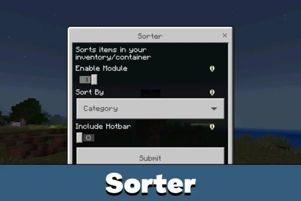 Sorter from Keystone mod for Minecraft PE