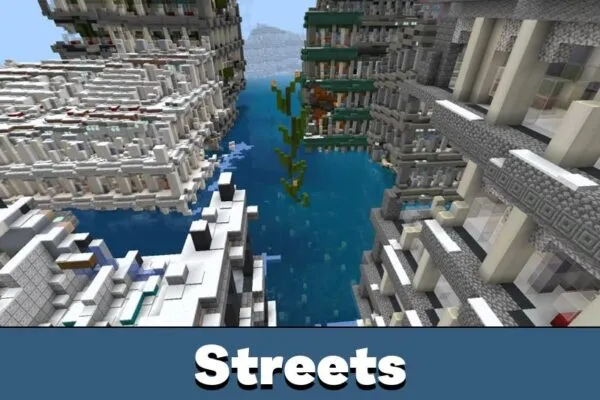 Streets from Flooded Survival Map for Minecraft PE