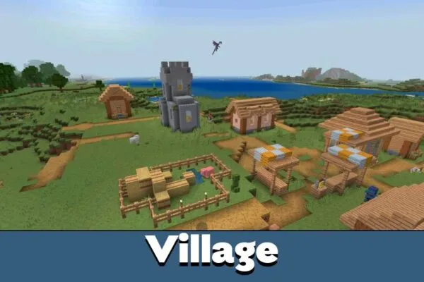Village from Bedrock Reimagined Mod for Minecraft PE