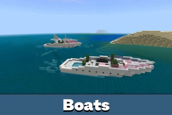Boats from Lovely City Map for Minecraft PE