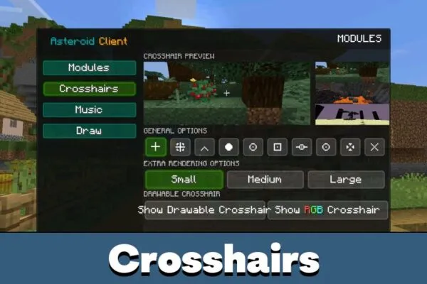 Crosshairs from Asteroid Client Texture Pack for Minecraft PE