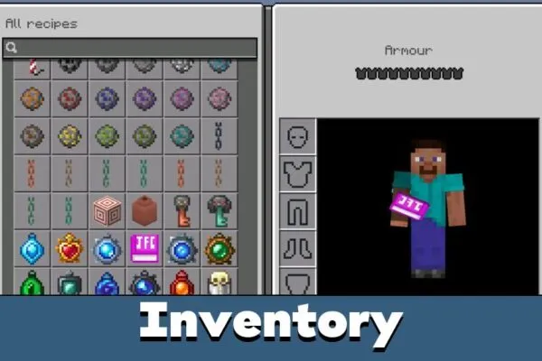 Inventory from Amulets Mod for Minecraft PE