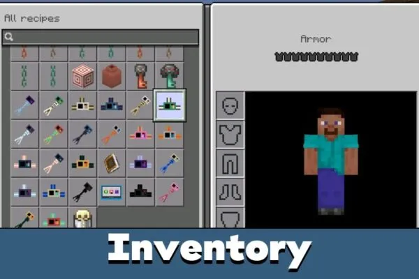 Inventory from Headcams Mod for Minecraft PE