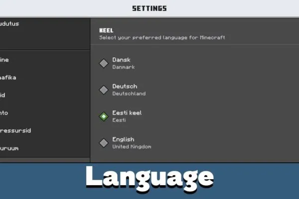 Language from Estonian Language Texture Pack for Minecraft PE