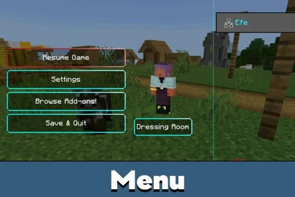 Menu from Neqs Clean UI Texture Pack for Minecraft PE