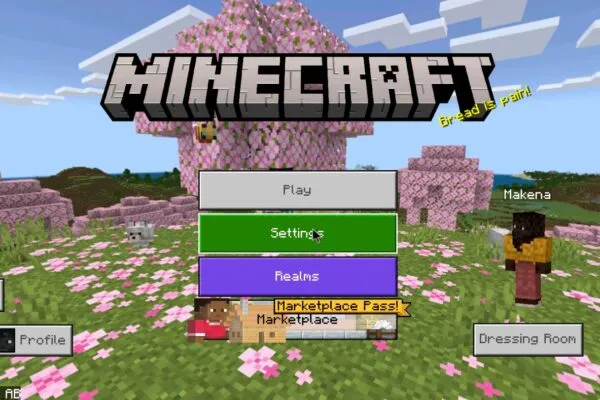 Minecraft 26.22 apk main menu