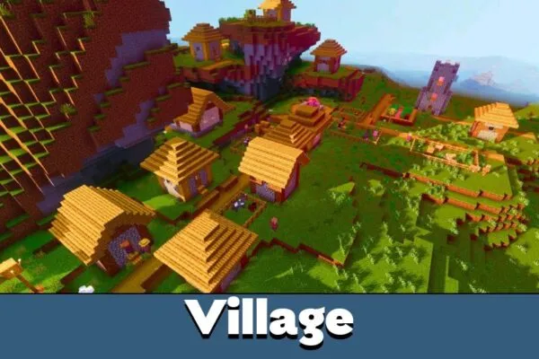Village from Luvid Visuals Shader for Minecraft PE
