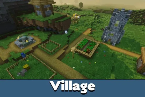 Village from Lunastra Visual Shader for Minecraft PE