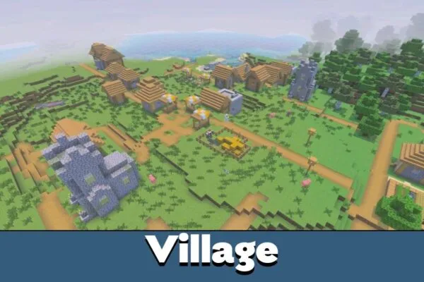 Village from Pasta Shader for Minecraft PE