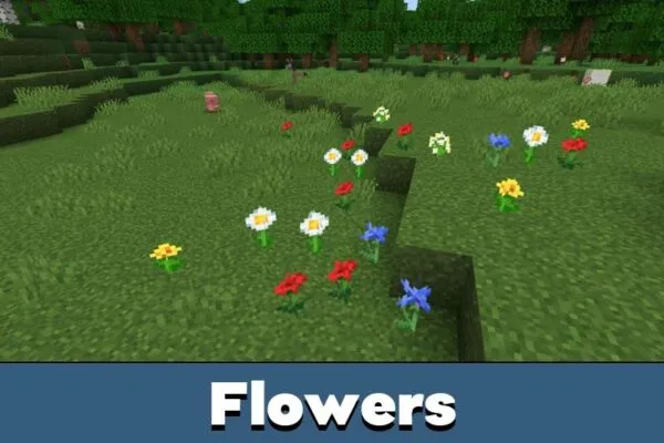 Flowers from FPS Boost Texture Pack Minecraft PE