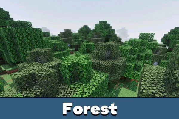 Forest from Vibrant Visuals Extreme Shader for Minecraft PE