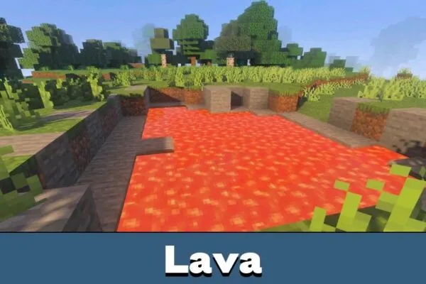 Lava from Better Vibrant Visuals Shader Minecraft PE