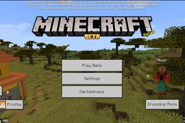 Minecraft 26.40.22 apk main menu