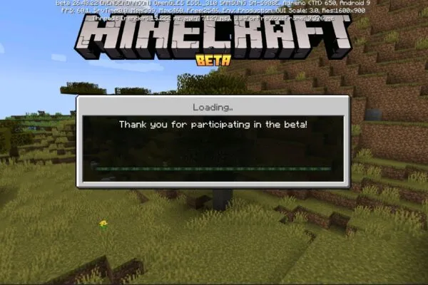 Minecraft 26.40.22 apk loading