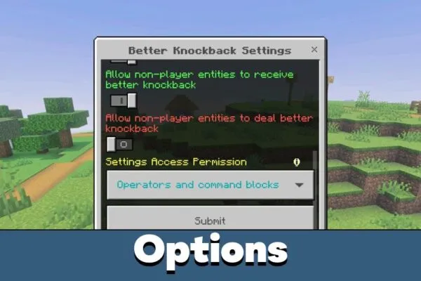 Options from Anti Knockback Cheat for Minecraft PE