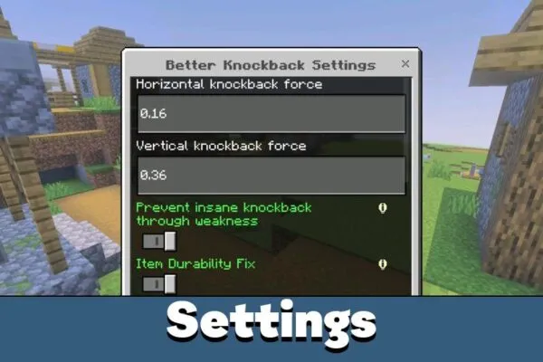 Settings from Anti Knockback Cheat for Minecraft PE