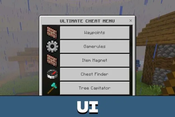UI from Cheat Menu for Minecraft PE