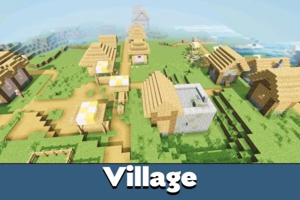 Village from Astralex Visuals Shader Minecraft PE
