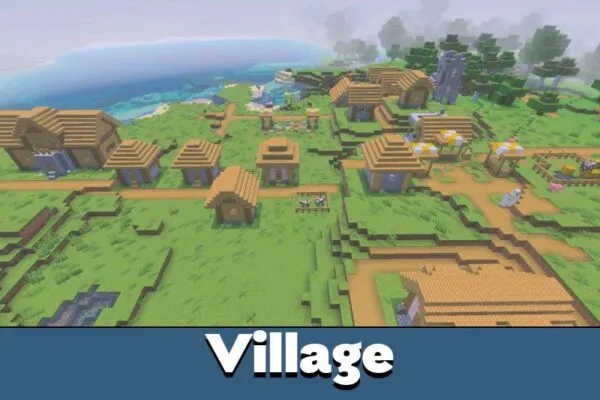 Village from Continuum Shader Minecraft PE
