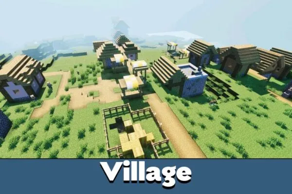 Village from Definitive Vibrant Visuals Shader Minecraft PE