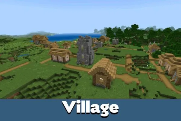 Village from FPS Boost Texture Pack Minecraft PE