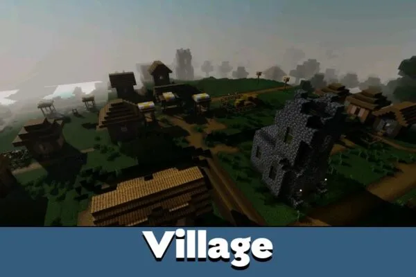 Village from Gaster Visual Shader for Minecraft PE