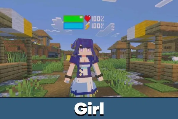 Girl from How Many Maids Mod for Minecraft PE