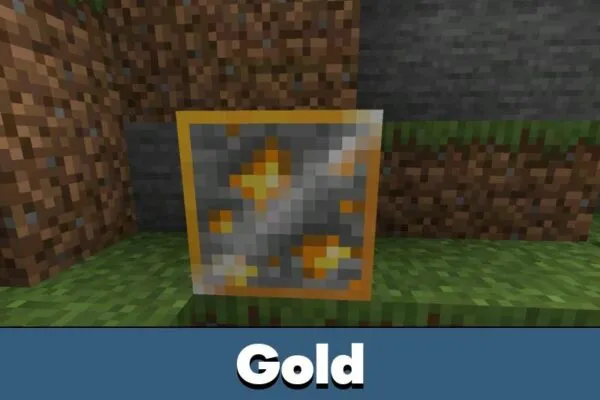 Gold from Glowing Ores Texture Pack for Minecraft PE