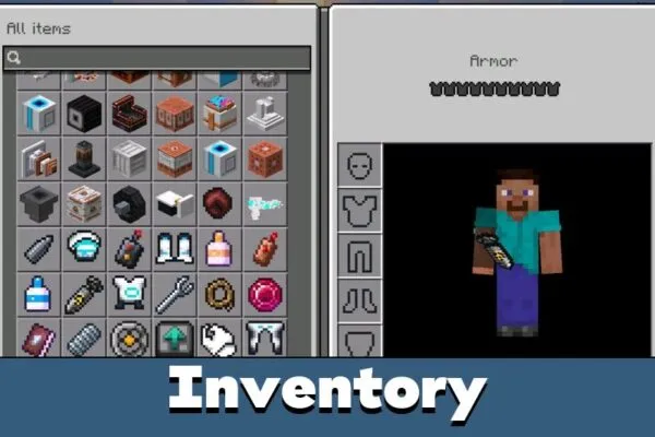 Inventory from Physics Glue Create Mod for Minecraft PE