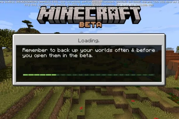 Minecraft 26.40.31 apk loading
