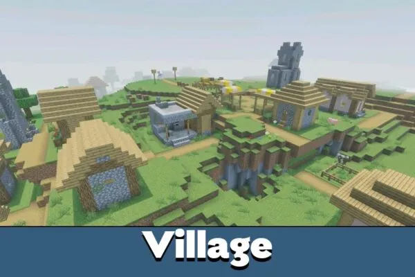 Village from Brazz Shader for Minecraft PE